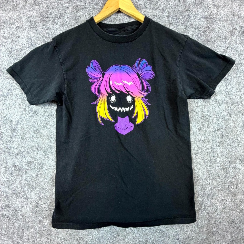 Friday Jr T-Shirt Mens Medium Black Cotton Anime Demon‎ Girl Graphic Punk